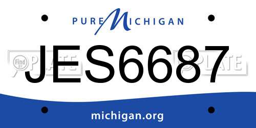 JES6687 Michigan License Plate