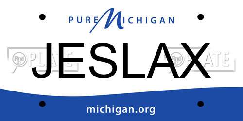 JESLAX Michigan License Plate