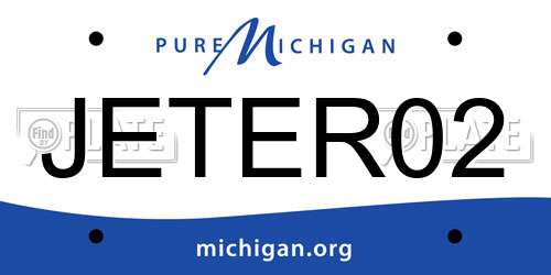 JETER02 Michigan License Plate