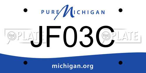 JF03C Michigan License Plate