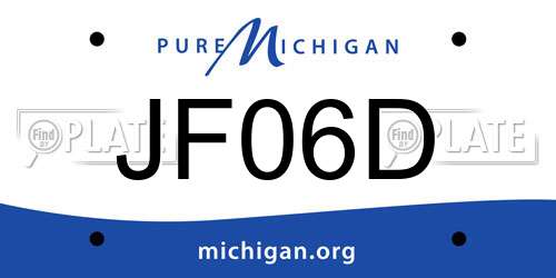JF06D Michigan License Plate