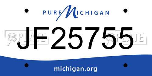 JF25755 Michigan License Plate