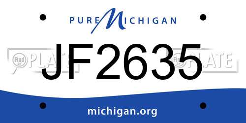 JF2635 Michigan License Plate