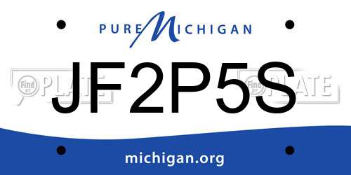 JF2P5S Michigan License Plate