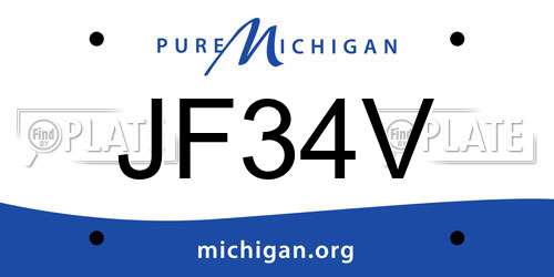JF34V Michigan License Plate