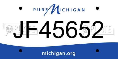 JF45652 Michigan License Plate