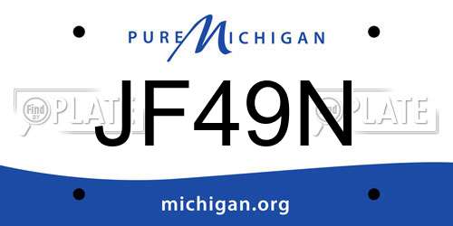 JF49N Michigan License Plate