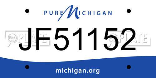 JF51152 Michigan License Plate