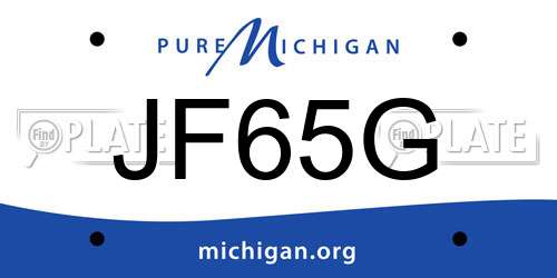 JF65G Michigan License Plate