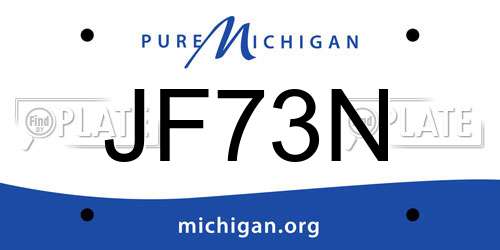JF73N Michigan License Plate