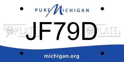 JF79D Michigan License Plate