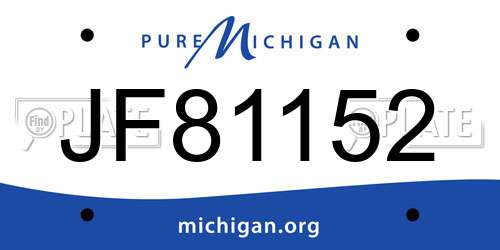 JF81152 Michigan License Plate