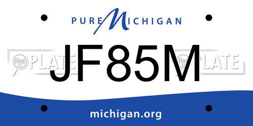 JF85M Michigan License Plate