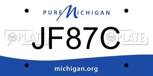 JF87C Michigan License Plate
