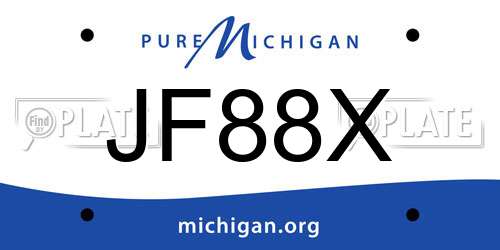 JF88X Michigan License Plate