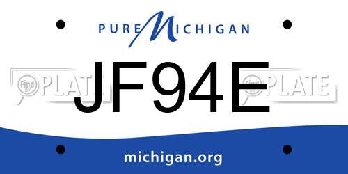 JF94E Michigan License Plate