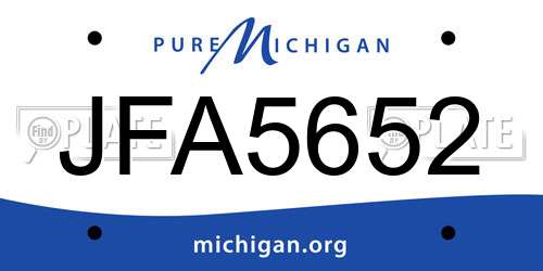 JFA5652 Michigan License Plate