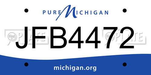 JFB4472 Michigan License Plate