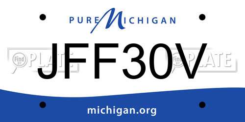 JFF30V Michigan License Plate