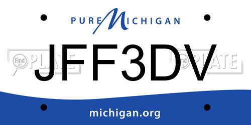 JFF3DV Michigan License Plate