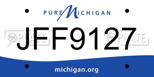 JFF9127 Michigan License Plate