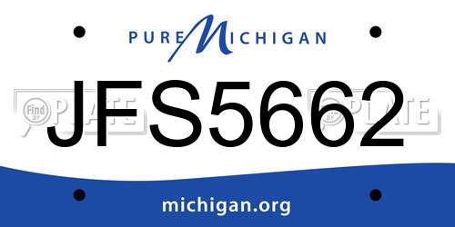 JFS5662 Michigan License Plate