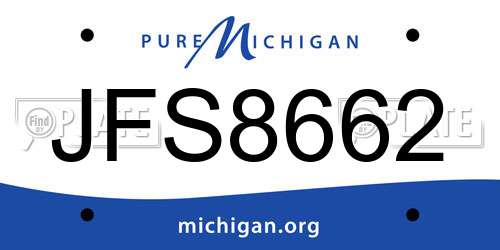 JFS8662 Michigan License Plate