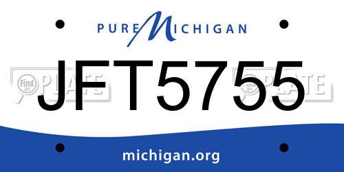 JFT5755 Michigan License Plate