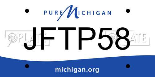 JFTP58 Michigan License Plate