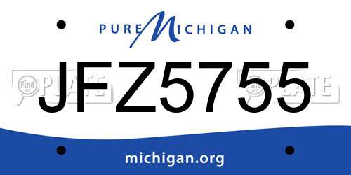 JFZ5755 Michigan License Plate