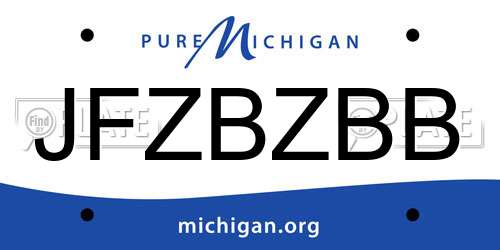 JFZBZBB Michigan License Plate