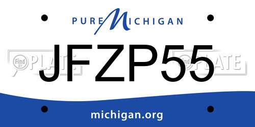 JFZP55 Michigan License Plate