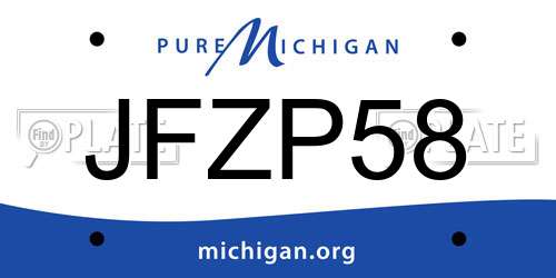 JFZP58 Michigan License Plate
