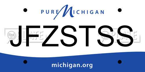 JFZSTSS Michigan License Plate