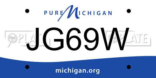JG69W Michigan License Plate