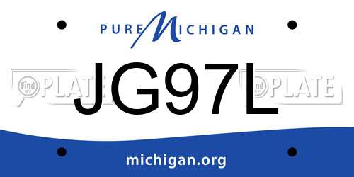 JG97L Michigan License Plate