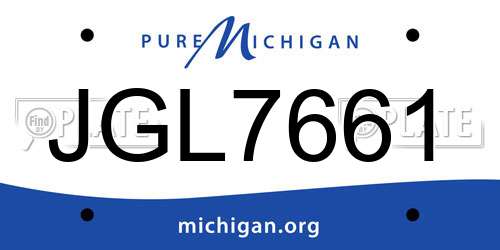 JGL7661 Michigan License Plate