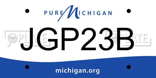JGP23B Michigan License Plate