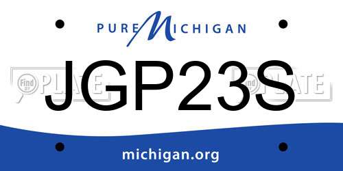 JGP23S Michigan License Plate