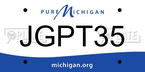 JGPT35 Michigan License Plate