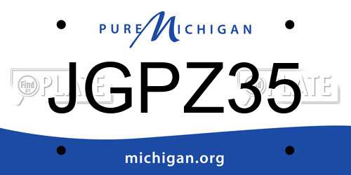 JGPZ35 Michigan License Plate