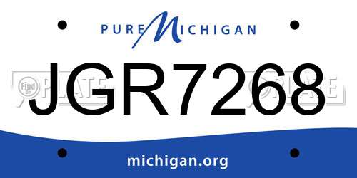 JGR7268 Michigan License Plate