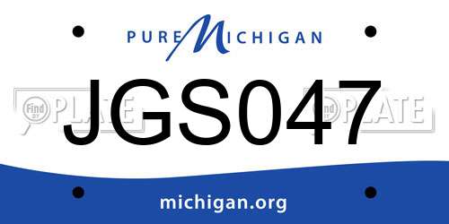 JGS047 Michigan License Plate