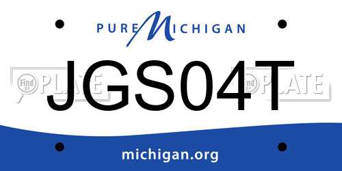 JGS04T Michigan License Plate