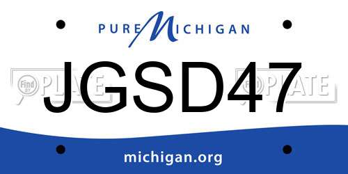 JGSD47 Michigan License Plate