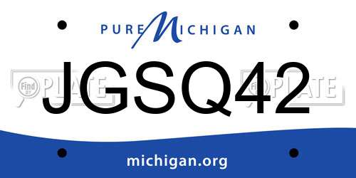 JGSQ42 Michigan License Plate