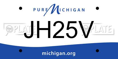 JH25V Michigan License Plate