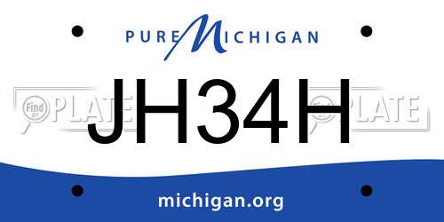 JH34H Michigan License Plate