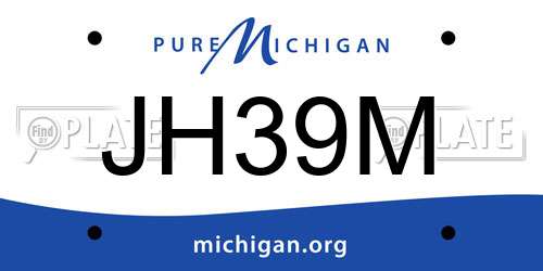 JH39M Michigan License Plate
