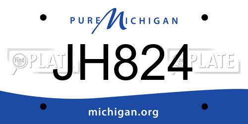 JH824 Michigan License Plate